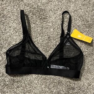NWT Sheer Black Mesh Bra size 34DD